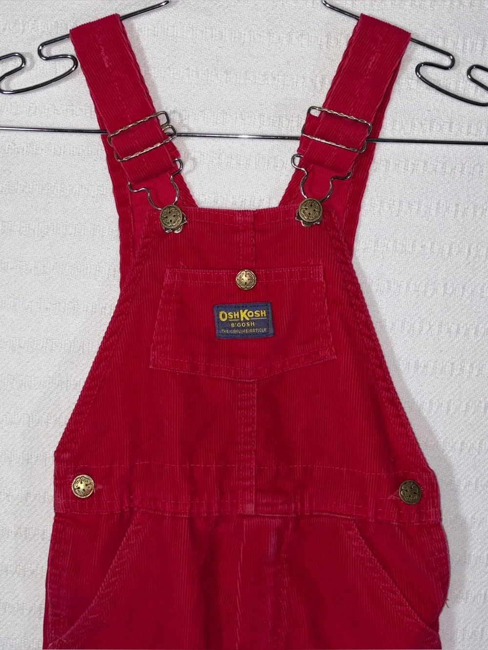 Vintage Osh Kosh B'Gosh Kids Corduroy Vestbak Bib Overalls Size 6X/7 USA